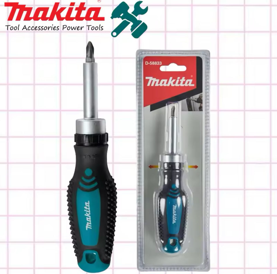 Makita D-58833 Ratchet Screwdriver 1/4" 25mm PH2 Positive Negative Magnetic Poles Screw Hand Tool Attachments